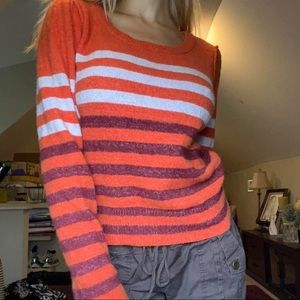 Free People striped Orange sweater.
